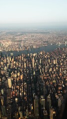 Airplane view of New York City.