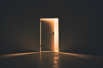 AI generated illustration of a doorway with illuminated room beyond