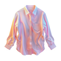 A pink shirt with a white collar