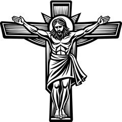 jesus with cross vector, black Jesus silhouette vector illustration,icon,svg,christian characters,Holiday t shirt,Hand drawn trendy Vector illustration,virgin mary and jesus on black background