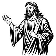 jesus with cross vector, black Jesus silhouette vector illustration,icon,svg,christian characters,Holiday t shirt,Hand drawn trendy Vector illustration,virgin mary and jesus on black background