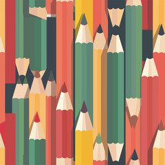 Adobe Illustrator ArtFull covered pencils flat design for backgroundwork