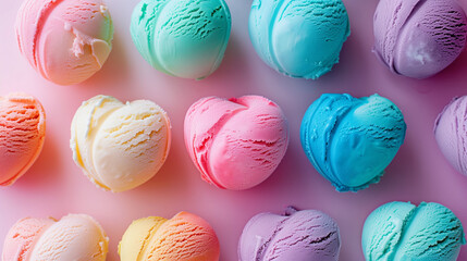 Pastelcolored heart ice cream wallpaper