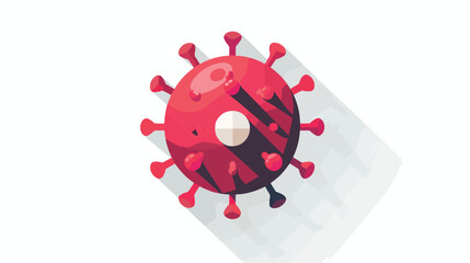 White Virus icon isolated with long shadow