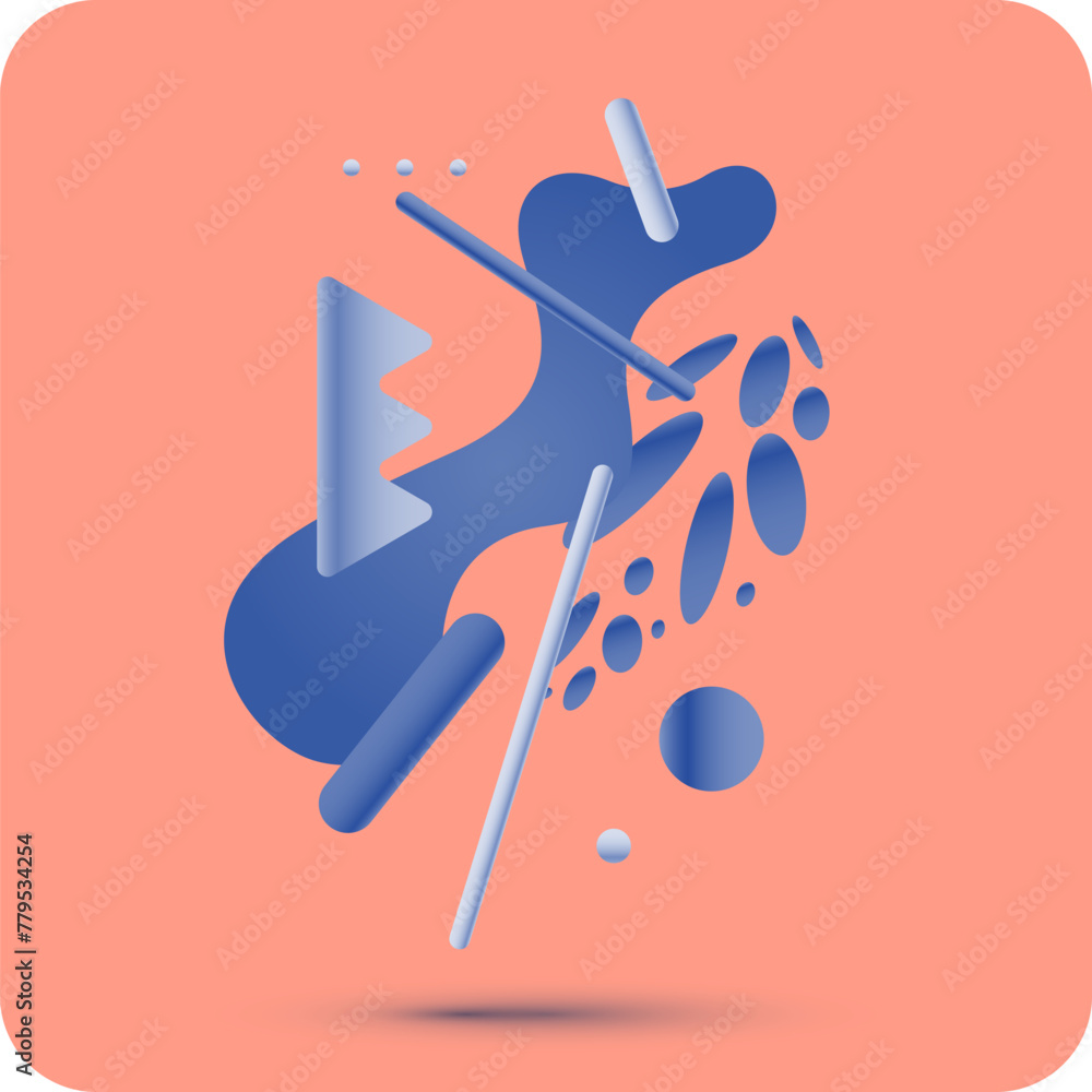 Poster modern geometric composition of various shapes. illustration for design. abstract background in the 
