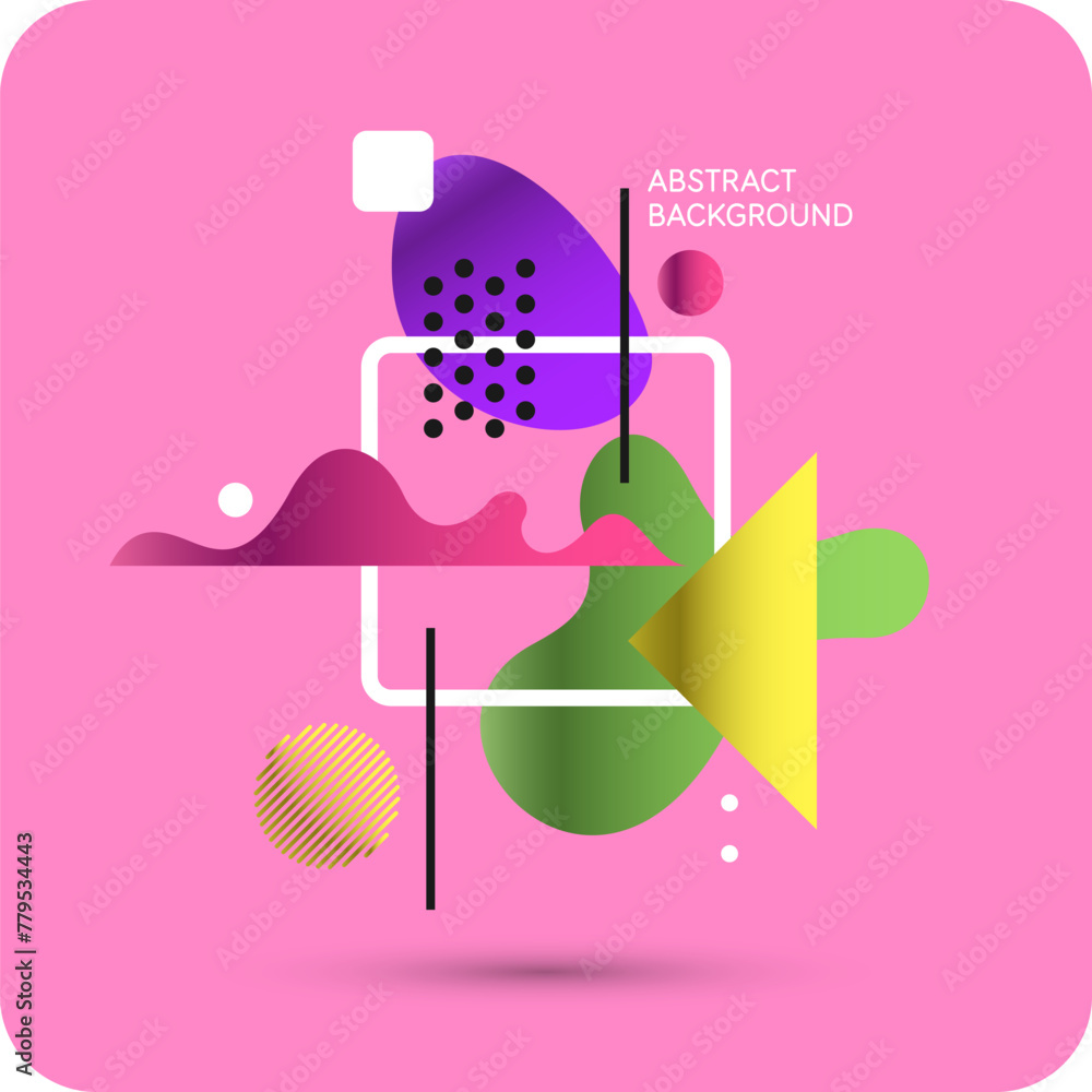 Poster modern geometric composition of various shapes. illustration for design. abstract background in the 