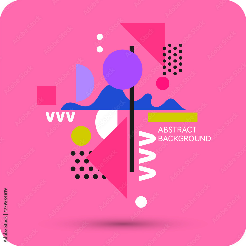 Poster modern geometric composition of various shapes. illustration for design. abstract background in the 