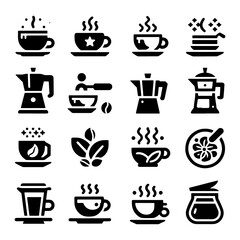 Fototapeta premium Coffee Icon Set Vector