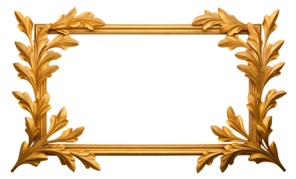 Elegant golden leaf border, cut out