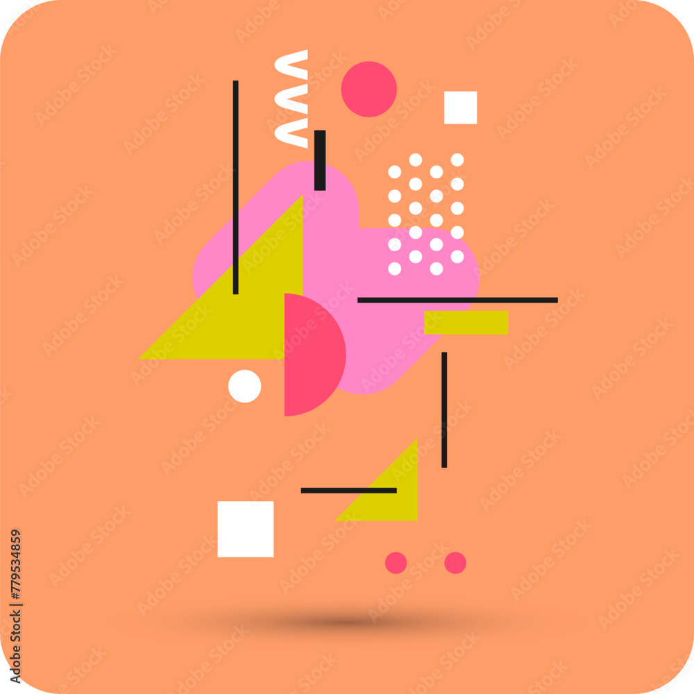Poster modern geometric composition of various shapes. illustration for design. abstract background in the 