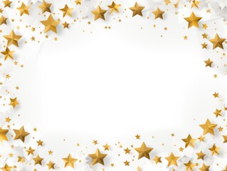 olive stars frame border with blank space in the middle on white background festive concept celebrations backdrop with copy space for text photo or presentation