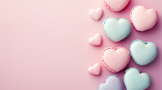 Cute Heart Macarons Wallpaper