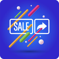 Poster sale. Bright abstract background with various geometric elements. A composition of various shapes. - 779535832