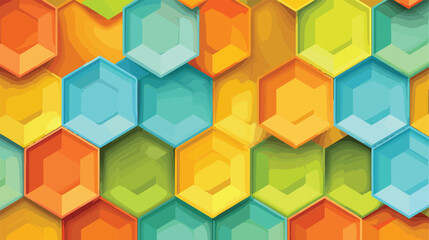A set of colored backgrounds honeycomb flat vector isolated