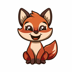 cute little fox cartoon character vector illustration graphic design vector illustration graphic design