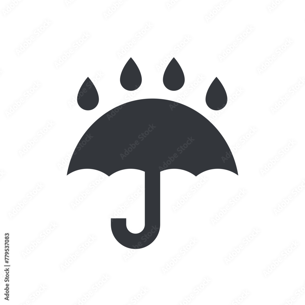 Wall mural Keep away from water icon. Umbrella warning sign. Packaging symbol. Vector icon.