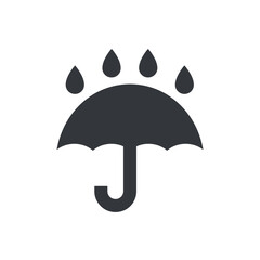 Keep away from water icon. Umbrella warning sign. Packaging symbol. Vector icon. - 779537083