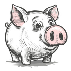 Fototapeta premium Piggy bank. Vector illustration of a piggy bank.
