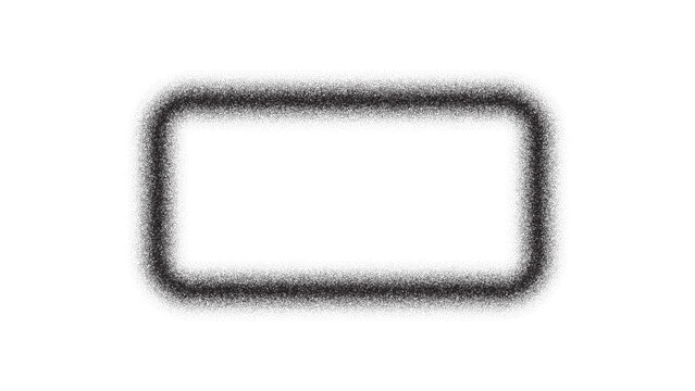 Noise rectangle frame. Gradient grain pattern border. Dot texture template for banner. Vector isolated shape on white background.
