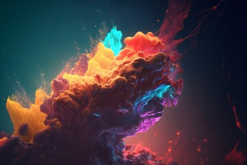 AI generated illustration of an abstract background with colorful shapes for design