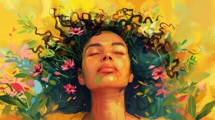 An artistic interpretation of self-care practices  AI generated illustration