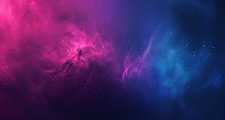 Pink and Blue Cosmic Nebula Cloud Illustration - obrazy, fototapety, plakaty