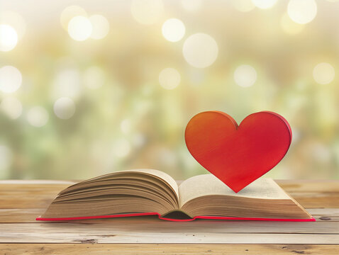 A book with a heart on the page