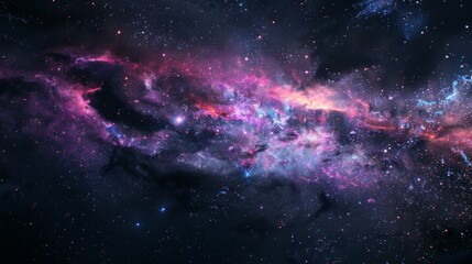 Milky way galaxy with star and space dust in the universe and deep planet night sky background,...