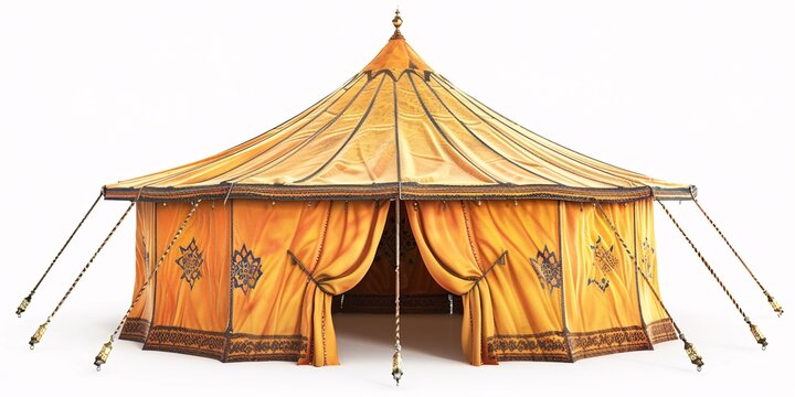 A tent from the Middle East on a white backdrop.