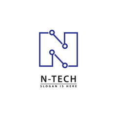 Vector logo icon letter N technology design. Good for technology and business.