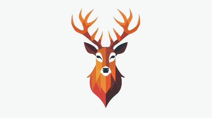 Animal element font icon deer logo Flat vector isolated