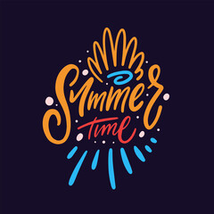 Summer time colorful art vector typography.