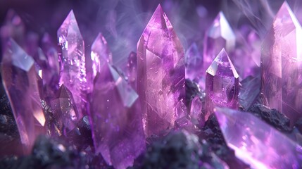 Fototapeta premium Enigmatic crystals in a mystical design AI generated illustration