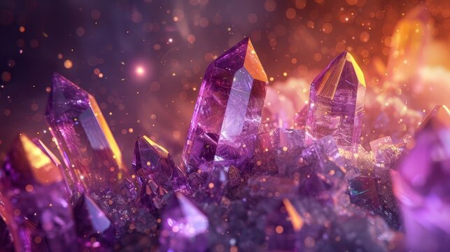 Enigmatic crystals in a mystical design  AI generated illustration