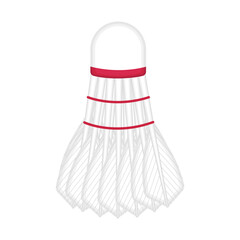 Badminton shuttlecock icon isolated on transparent and white background. Sport equipment. Beach games. Close-up element for sport design decoration. Vector cartoon illustration. Summer vacation.