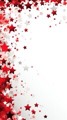 red stars frame border with blank space in the middle on white background festive concept celebrations backdrop with copy space for text photo or presentation