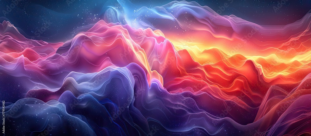 Aufkleber a computer generated image of a colorful cloudy sky . high quality