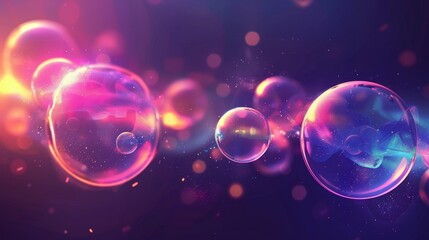 Glowing orbs in a digital style  AI generated illustration