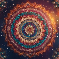 AI generated illustration of a graphical mandala design