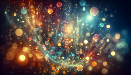 for advertisement and banner as Bokeh Brilliance A vibrant bokeh effect that brings life to the backdrop with sparkling circles of light. in abstract digital wallpapers theme ,Full depth of field, hig - obrazy, fototapety, plakaty