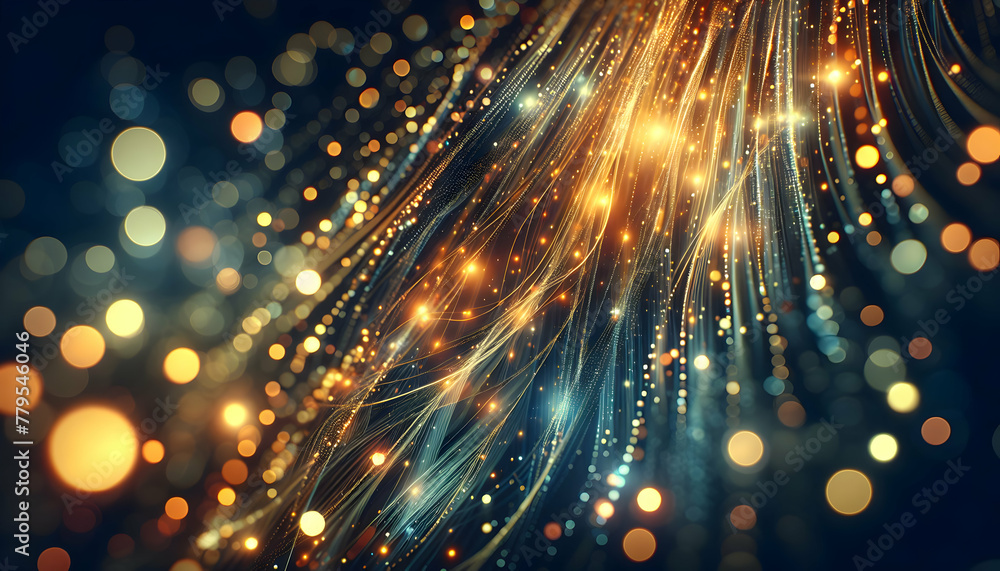 Poster for advertisement and banner as bokeh cascade cascading bokeh lights flow down the backdrop creating