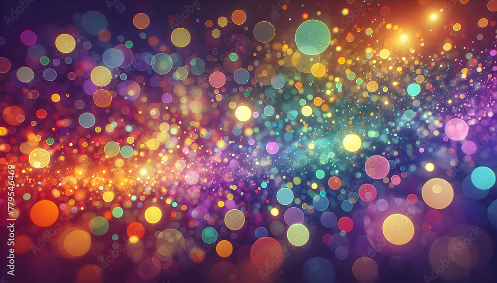 Aufkleber for advertisement and banner as bokeh spectrum a spectrum of bokeh lights each orb a different hue r
