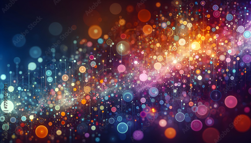 Poster for advertisement and banner as bokeh spectrum a spectrum of bokeh lights each orb a different hue r