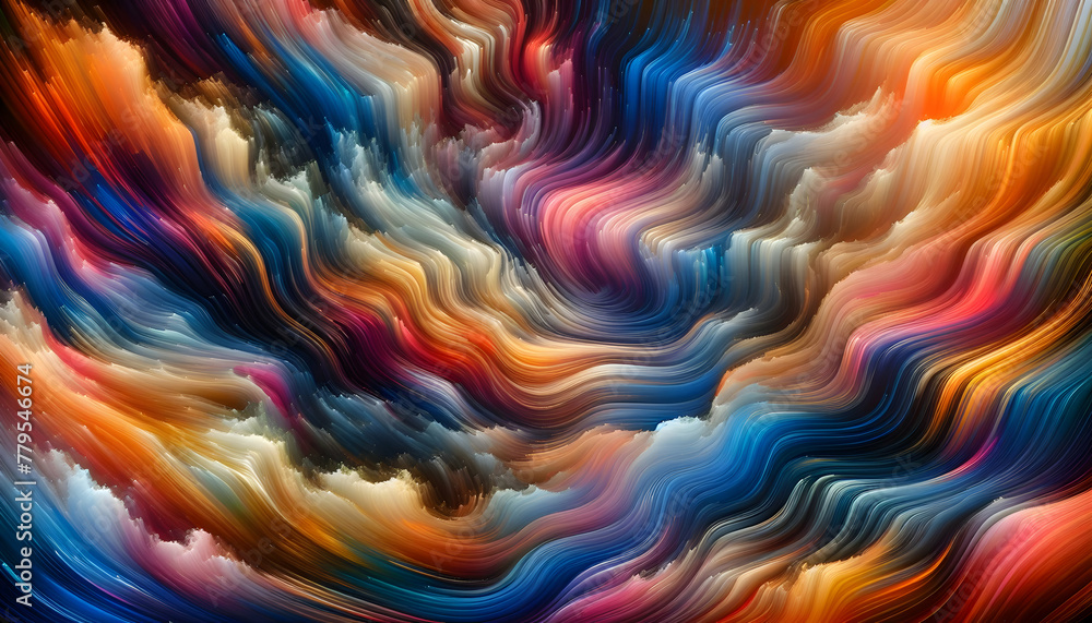 Poster for advertisement and banner as chromatic currents flowing colors create a dynamic backdrop resembli
