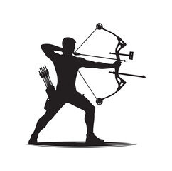 archer silhouette vector illustration logo template