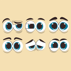 Indignant eyes set vector illustration design isolated