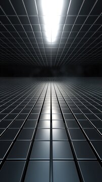 silver light grid on dark background central perspective, futuristic retro style with copy space for design text photo backdrop