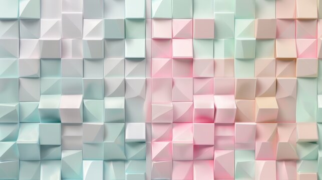Soft pastel colors in a D geometric pattern  AI generated illustration