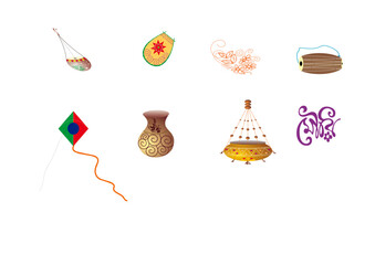 Bengali new year icons can be used in different poster, banner, design etc