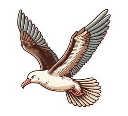 albatross bird hand drawn vector illustration